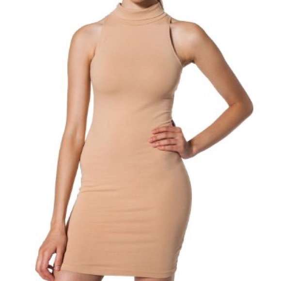 American Appare Nude Turtleneck Dress 